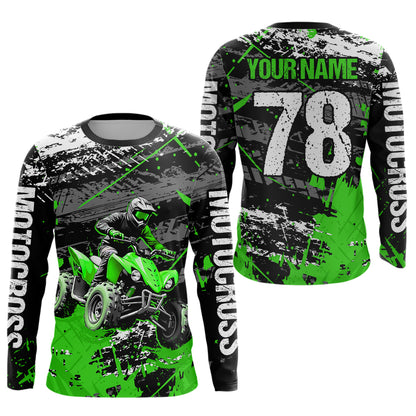 Custom Green Off-Road Quad Bike Shirt Youth ATV Motocross Shirts Kid Men Women UPF30+ DNT78