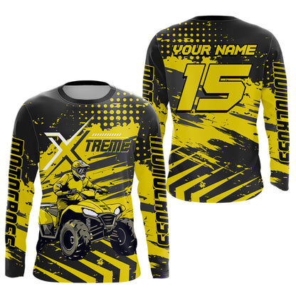 Custom Yellow Off-Road Quad Bike Shirt Extreme ATV Motocross Shirts Kid Men Women UPF30+ DNT79