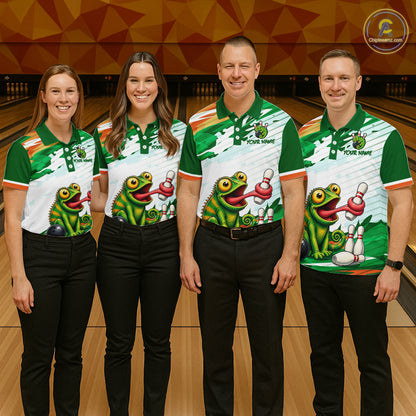 Custom Funny Chameleon Bowling Jersey for Women Bowling Team Shirts Bowling League HNT308