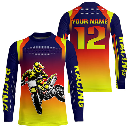Yellow Youth Dirt Bike Jersey Men Women Kid Custom Motocross Jersey Off-Roading Jersey DNT49