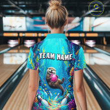 Load image into Gallery viewer, Custom Ocean Funny Otte Bowling Jersey for Women Funny Bowling Team Shirts Bowling Uniform HNT273