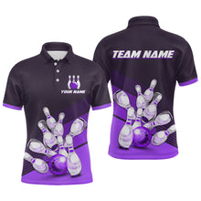 Load image into Gallery viewer, Purple Bowling Jersey for Men Custom Bowling Team Shirts Bowling League Polo &amp; 1/4 Zip HNT166