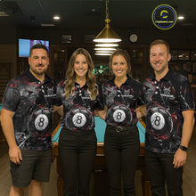 Load image into Gallery viewer, Custom Broken Glass 8 Ball Billiard Shirt for Men Billiard Team Jersey Billiard League NNT193