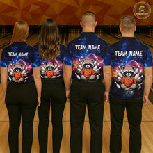 Load image into Gallery viewer, Custom Galaxy Funny Zen Raccoon Bowling Shirt for Women Bowling Team Shirts Bowling Outfit HNT313