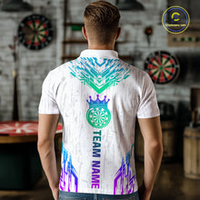 Load image into Gallery viewer, Custom Neon White Crown Dart Shirts for Men Darts Team Jerseys Dart League Polo &amp; 1/4 Zip NNT140