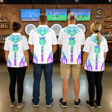 Load image into Gallery viewer, Custom Neon White Crown Dart Shirts for Women Darts Team Jerseys Dart League Polo &amp; 1/4 Zip NNT140