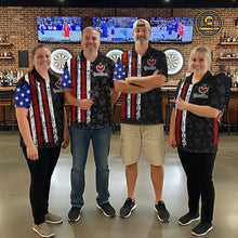 Load image into Gallery viewer, Custom US Flag Dart Shirts For Women Dart Board Shirts Polo &amp; 1/4 Zip Dart Jersey Team NNT125