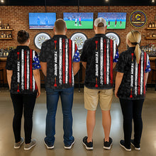 Load image into Gallery viewer, Custom US Flag Dart Shirts For Women Dart Board Shirts Polo &amp; 1/4 Zip Dart Jersey Team NNT125