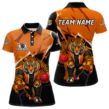 Load image into Gallery viewer, Custom Tiger Bowling Jersey for Women Bowling Uniform Polo &amp; 1/4 Zip Bowling Team Shirts HNT147
