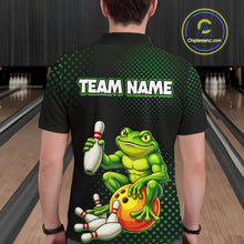 Load image into Gallery viewer, Custom Funny Frog Bowling Jersey for Men Bowling Team Shirts Bowling League Polo &amp; 1/4 Zip HNT246