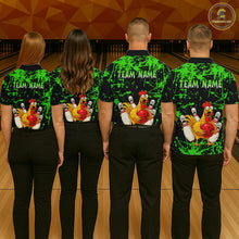 Load image into Gallery viewer, Custom Green Funny Chicken Bowling Jersey for Women Bowling Uniform Bowling Team Shirts HNT282
