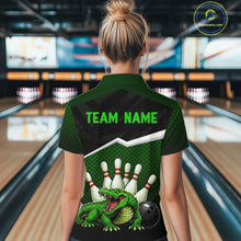 Load image into Gallery viewer, Custom Funny Crocodile Bowling Shirt Alligator Bowling Jersey for Women Polo &amp; 1/4 Zip HNT207