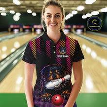 Load image into Gallery viewer, Custom Funny French Bulldog Bowling Jersey for Women Bowling Team Shirts Polo &amp; 1/4 Zip HNT185