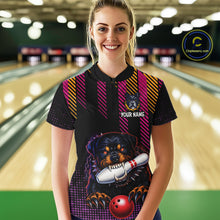 Load image into Gallery viewer, Custom Funny French Bulldog Bowling Jersey for Women Bowling Team Shirts Polo &amp; 1/4 Zip HNT185