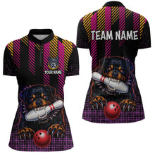 Load image into Gallery viewer, Custom Funny French Bulldog Bowling Jersey for Women Bowling Team Shirts Polo &amp; 1/4 Zip HNT185