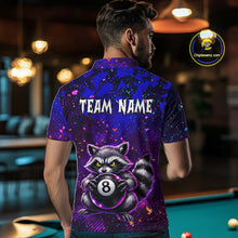 Load image into Gallery viewer, Personalized Funny Raccoon 8 Ball Pool Men Billiard Polo &amp; 1/4 Zip, Billiard Shirt, Billiard Team Jerseys NNT145