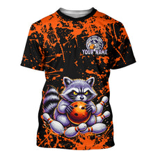 Load image into Gallery viewer, Custom Orange Raccoon Bowling Jersey for Men Women Bowling Uniform Bowling Team Shirts HNT224