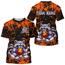 Load image into Gallery viewer, Custom Orange Raccoon Bowling Jersey for Men Women Bowling Uniform Bowling Team Shirts HNT224