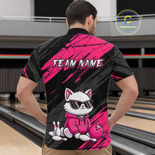 Load image into Gallery viewer, Custom Funny Pink Cat Bowling Jersey for Men Bowling Team Shirts Bowling Polo &amp; 1/4 Zip HNT257