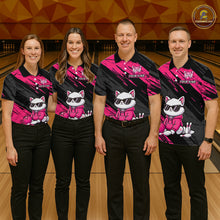 Load image into Gallery viewer, Custom Funny Pink Cat Bowling Jersey for Men Bowling Team Shirts Bowling Polo &amp; 1/4 Zip HNT257