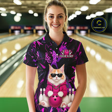 Load image into Gallery viewer, Custom Funny Maine Coon Cat Bowling Jersey for Women Bowling League Bowling Team Shirts HN292