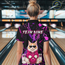 Load image into Gallery viewer, Custom Funny Maine Coon Cat Bowling Jersey for Women Bowling League Bowling Team Shirts HN292