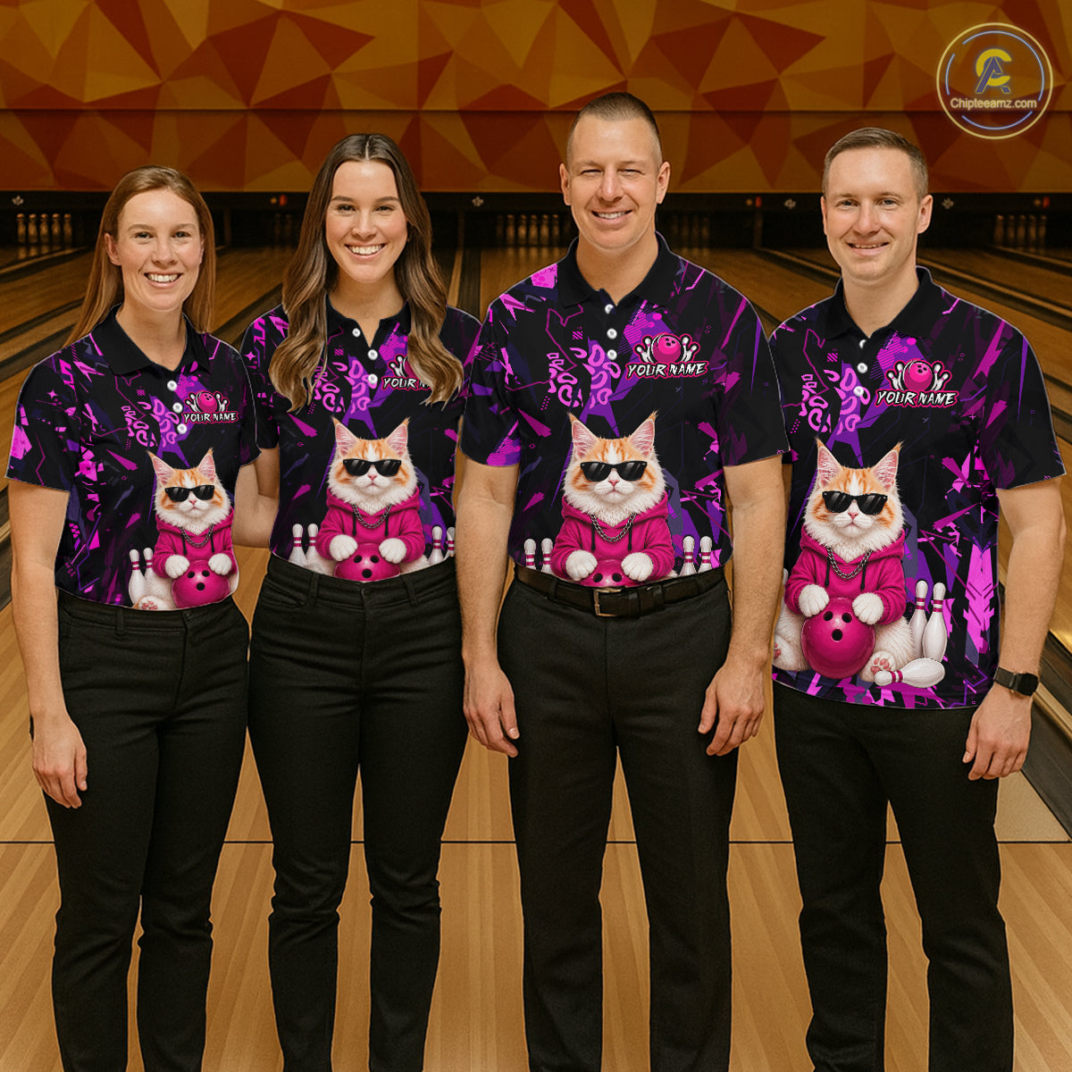 Custom Funny Maine Coon Cat Bowling Jersey for Men Bowling League Bowling Team Shirts HN292