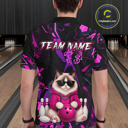 Custom Funny Ragdoll Cat Bowling Jersey for Men Bowling League Bowling Team Shirts HN288