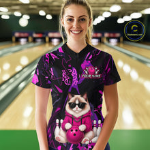 Load image into Gallery viewer, Custom Funny Ragdoll Cat Bowling Jersey for Women Bowling League Bowling Team Shirts HN288