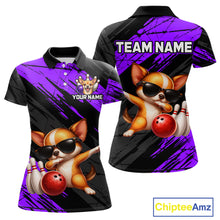 Load image into Gallery viewer, Polo shirt with a dog design and customizable text on a white background