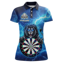 Load image into Gallery viewer, Custom Thunder Lion Dart Shirt Dart Team Jersey for Women Dartboard Polo &amp; 1/4 Zip Shirts NNT169