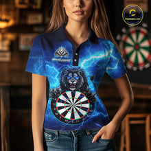 Load image into Gallery viewer, Custom Thunder Lion Dart Shirt Dart Team Jersey for Women Dartboard Polo &amp; 1/4 Zip Shirts NNT169