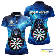 Load image into Gallery viewer, Custom Thunder Lion Dart Shirt Dart Team Jersey for Women Dartboard Polo &amp; 1/4 Zip Shirts NNT169