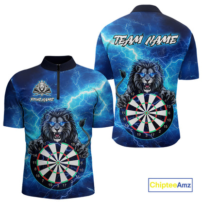 Custom Thunder Lion Dart Shirt Dart Team Jersey for Men Dartboard Polo & 1/4 Zip Shirts NNT169