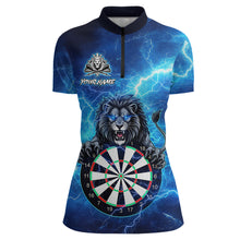 Load image into Gallery viewer, Custom Thunder Lion Dart Shirt Dart Team Jersey for Women Dartboard Polo &amp; 1/4 Zip Shirts NNT169
