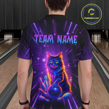 Load image into Gallery viewer, Custom Neon Cat Bowling Jersey for Men Bowling Team Shirts Bowling League Polo &amp; 1/4 Zip HNT153