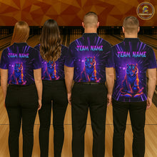 Load image into Gallery viewer, Custom Neon Tiger Bowling Jersey for Men Bowling Team Shirts Bowling League Polo &amp; 1/4 Zip HNT154