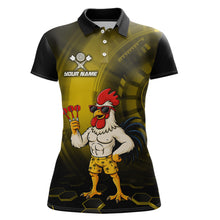 Load image into Gallery viewer, Custom Yellow Funny Chicken Darts Shirt for Women Darts Team Jerseys Polo &amp; 1/4 Zip Dart League NNT131