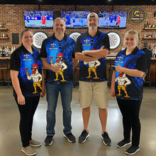 Load image into Gallery viewer, Custom Blue Funny Chicken Darts Shirt for Women Darts Team Jerseys Polo &amp; 1/4 Zip Dart League NNT131