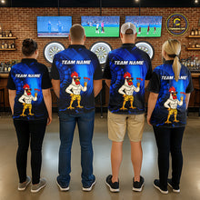 Load image into Gallery viewer, Custom Blue Funny Chicken Darts Shirt for Women Darts Team Jerseys Polo &amp; 1/4 Zip Dart League NNT131