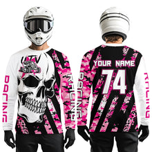 Load image into Gallery viewer, Custom Skull Pink UTV Off-Road Shirts UTV Motocross Racing Shirt Kid Men Women UPF30+ DNT89