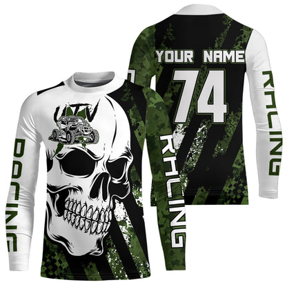 Custom Skull Camo UTV Off-Road Shirts UTV Motocross Racing Shirt Kid Men Women UPF30+ DNT89