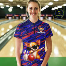 Load image into Gallery viewer, Custom Chihuahua Dog Bowling Jersey for Women Bowling Uniform Polo &amp; 1/4 Zip Bowling Team Shirts HNT262