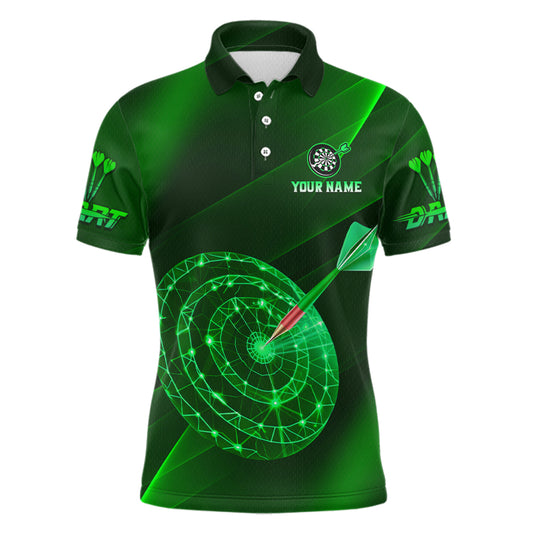 Custom Neon Green Cyber Dartboard Darts Shirt for Men Darts Team Jerseys Polo & 1/4 Zip NNT132