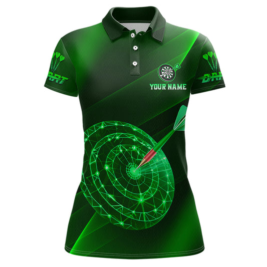 Custom Neon Green Cyber Dartboard Darts Shirt for Women Darts Team Jerseys Polo & 1/4 Zip NNT132