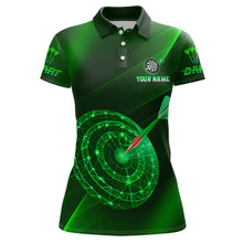 Load image into Gallery viewer, Custom Neon Green Cyber Dartboard Darts Shirt for Women Darts Team Jerseys Polo &amp; 1/4 Zip NNT132
