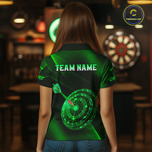 Load image into Gallery viewer, Custom Neon Green Cyber Dartboard Darts Shirt for Women Darts Team Jerseys Polo &amp; 1/4 Zip NNT132