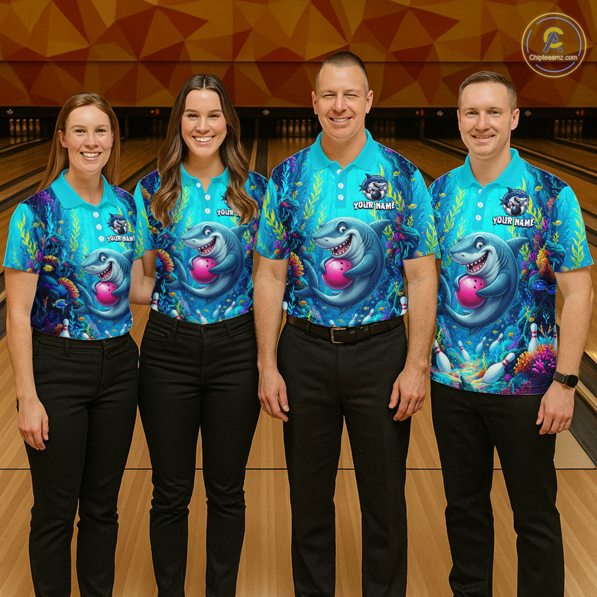 Custom Ocean Funny Otte Bowling Jersey for Women Funny Bowling Team Shirts Bowling Uniform HNT300