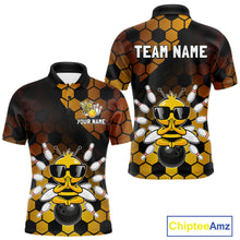 Load image into Gallery viewer, Custom Funny Bee Bowling Jersey for Men Bowling Team Shirts Bowling Polo &amp; 1/4 Zip HNT267
