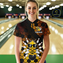 Load image into Gallery viewer, Custom Funny Bee Bowling Jersey for Women Bowling Team Shirts Bowling Polo &amp; 1/4 Zip HNT267